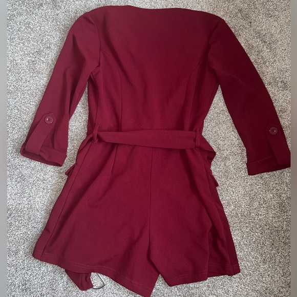 Maroon / burgundy romper - Picture 3 of 5